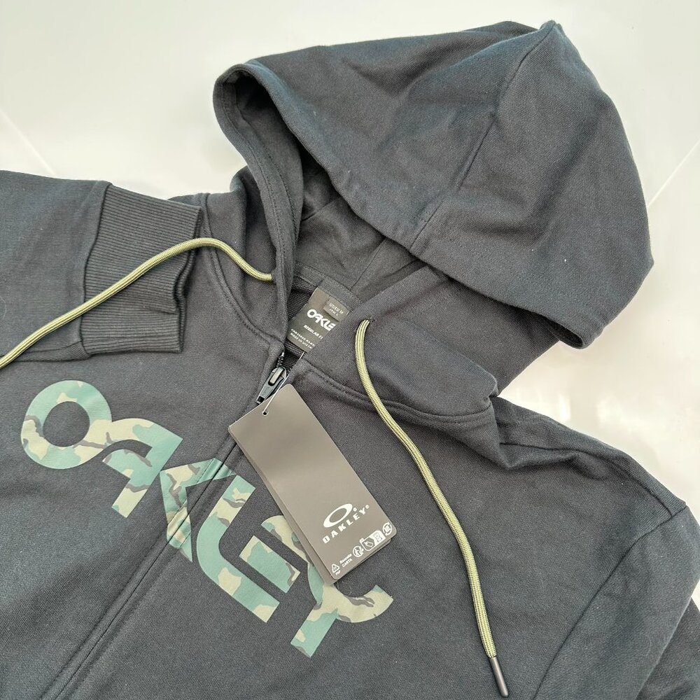 Oakley Unisex Men's Women's Teddy Full Zip Hoodie, Black/B1B‎ Camo Hunter